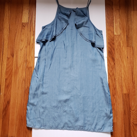 Crown and Ivy Chambray Ruffle Summer Beach Dress Sz8 - Picture 6 of 6